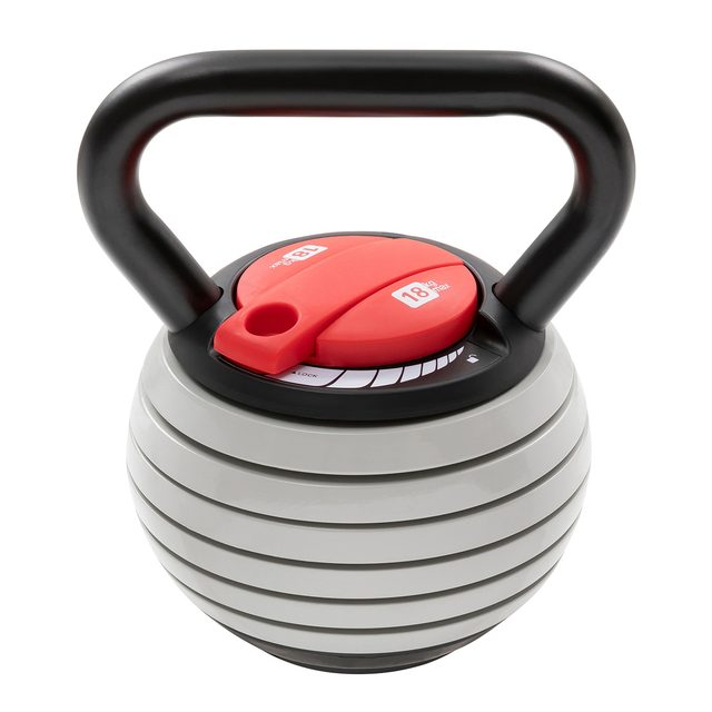 Verstellbare Kettlebell, Produktfoto auf weißem Hintergrund