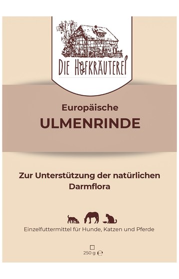 Etikett Europäische Ulmenrinde, hochauflösend für die Montage aufbereitet